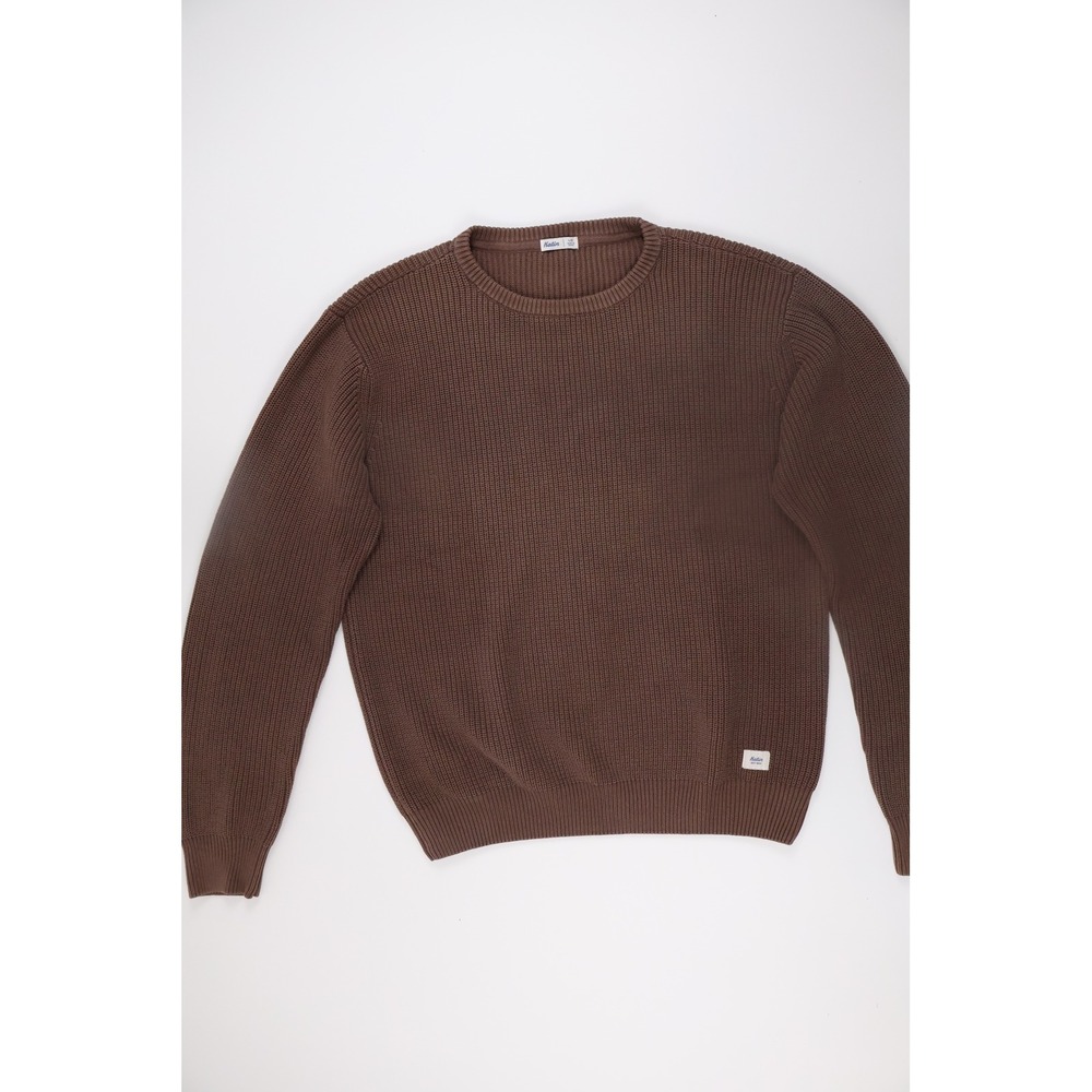 Katin Sweater Drifter Ribbed Knit Brown Large NWT